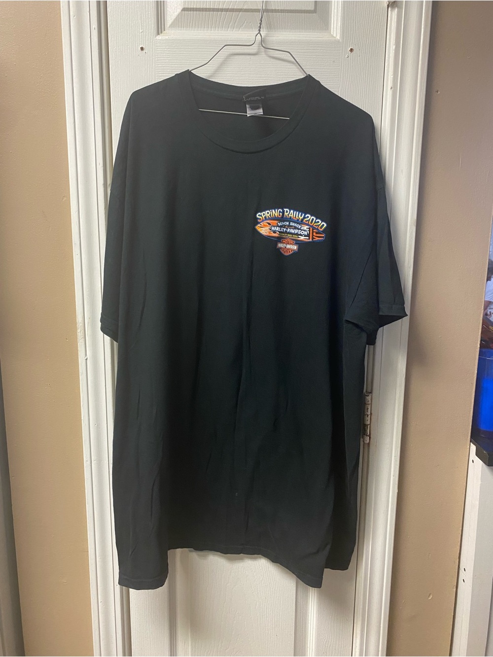 Harley-Davidson Black Short Sleeve Tee with Orange & White Rally Logo